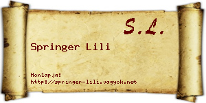 Springer Lili névjegykártya