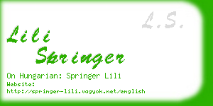 lili springer business card